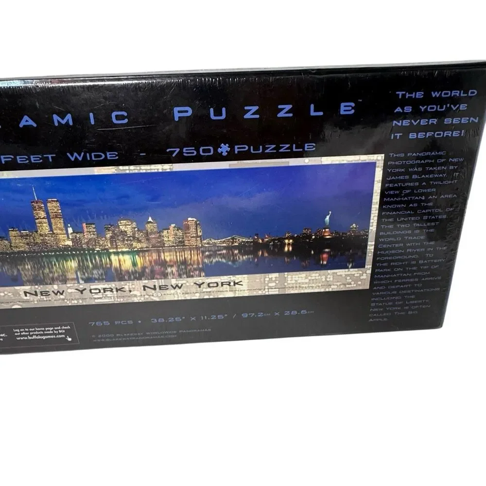 New York City At Night Panoramic Puzzle Buffalo Games 750 Pieces 3 Feet Long New